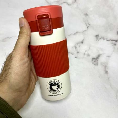 عکس تراول ماگ دور سیلیکونی قفل از جلو درجه دار350میل
