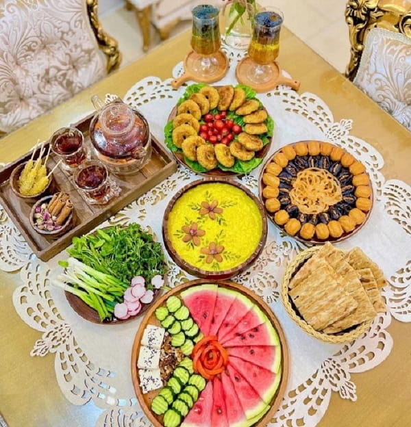 چیدمان سفره افطاری